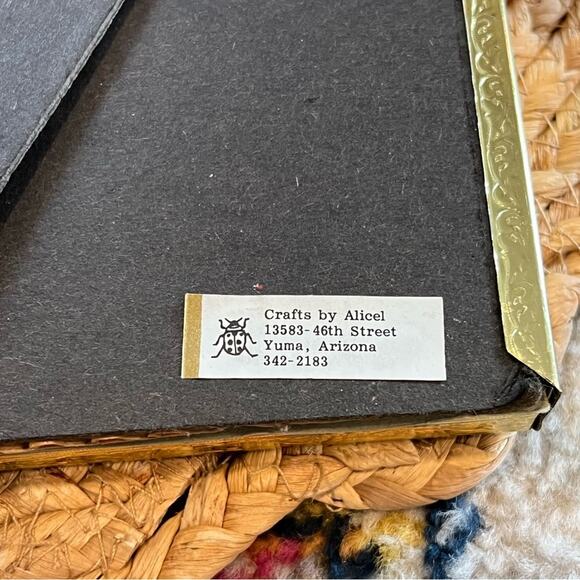 Vintage Quill Art Quilling Paper Swirl Basket of Flowers Gold Framed Handmade - Picture 13 of 16